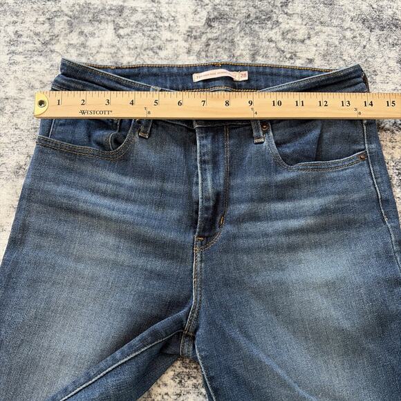 Levis 721 High Rise Skinny Jeans Womens 28 Blue Distressed Ankle Denim Stretch - Picture 7 of 12